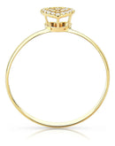 Anel Feminino De Ouro 18k Chuveirinho Coração Com Zircônias