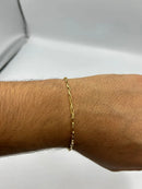 Pulseira Masculina De Ouro 18k Elo Alongado Em Comprimento 21 cm Cor Amarelo